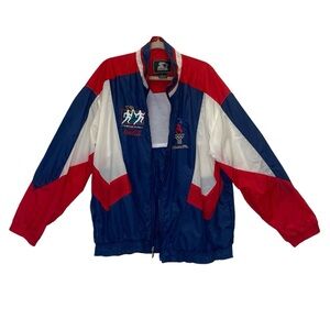 Vintage Starter 1996 Atlanta Olympics Coca-Cola Color Block Windbreaker Jacket